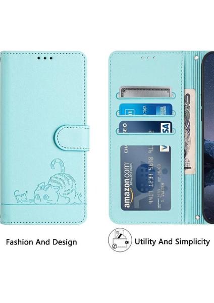 Xiaomi Redmi A1 Artı/a2 Artı 4g Cüzdan Kapak Çevirin Kedi Rfıd Kart (Yurt Dışından)