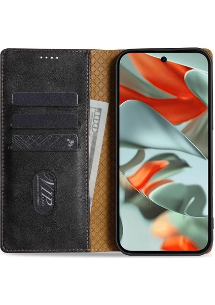 Google Piksel 9 Pro Için Flip Case Yan Cep Anti Kayma Manyetik Kapatma (Yurt Dışından)