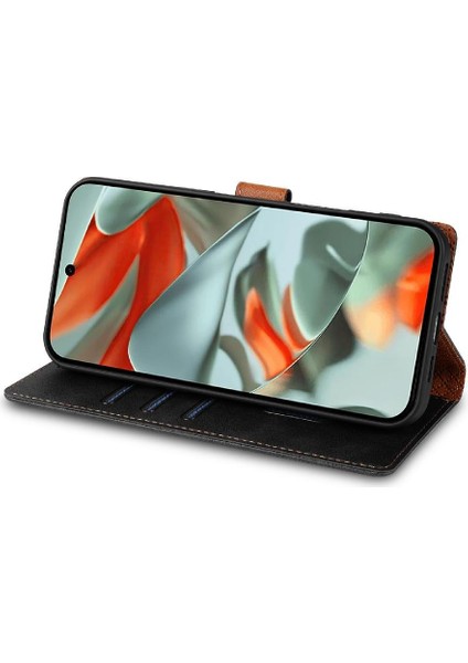 Google Piksel 9 Pro Için Flip Case Yan Cep Anti Kayma Manyetik Kapatma (Yurt Dışından)