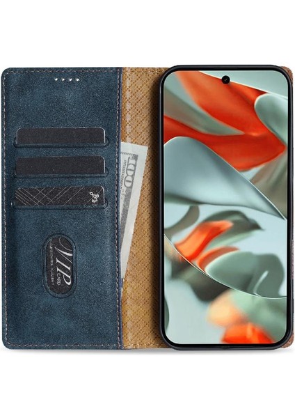 Google Piksel 9 Pro Için Flip Case Yan Cep Anti Kayma Manyetik Kapatma (Yurt Dışından)