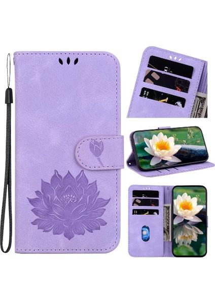 Realme 11 Pro 5g Kabartma Lotus Çiçek Cüzdan Kickstand Için Flip Case (Yurt Dışından)