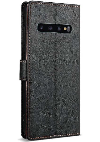 Samsung Galaxy S10 Artı Yan Cep Manyetik Kapatma Çift Için Flip Case (Yurt Dışından)