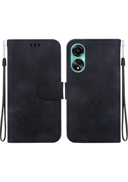 Oppo A78 4g Kickstand Kabartma Lotus Çiçek Kickstand Cüzdan Için Flip Case (Yurt Dışından)