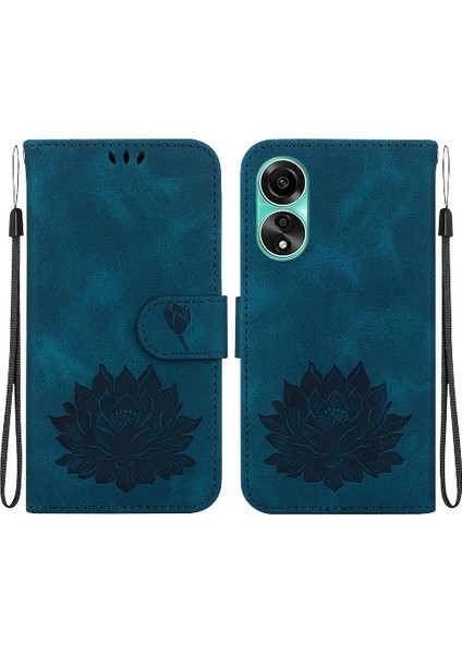 Oppo A78 4g Kickstand Kabartma Lotus Çiçek Kickstand Cüzdan Için Flip Case (Yurt Dışından)