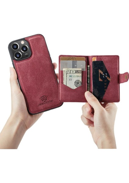 IPhone 13 Için Kılıf Pro Cardholder Magsafe Ayrılabilir Manyetik Tasarım Standı (Yurt Dışından)