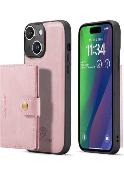 IPhone 15 Için Kılıf Ayrılabilir Manyetik Tasarım Cardholder Magsafe Standı (Yurt Dışından)