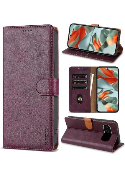 Google Piksel 9 Pro Için Flip Case Yan Cep Anti Kayma Manyetik Kapatma (Yurt Dışından)