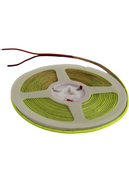 12 Volt 3mm 400 Ledli Ince Esnek Cob Şerit LED Yeşil IP20 5 Metre