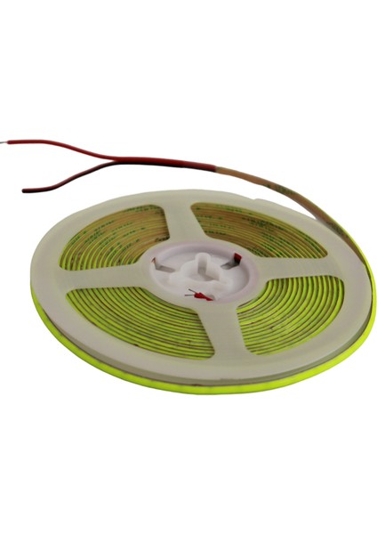 12 Volt 3mm 400 Ledli Ince Esnek Cob Şerit LED Yeşil IP20 5 Metre