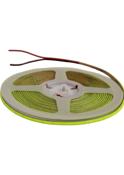 12 Volt 3mm 400 Ledli Ince Esnek Cob Şerit LED Yeşil IP20 5 Metre