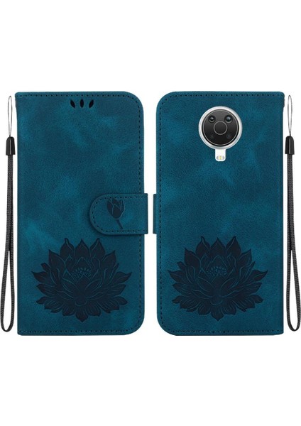Nokia G10/G20 Kabartma Lotus Çiçek Kickstand Kickstand Için Flip Case (Yurt Dışından)