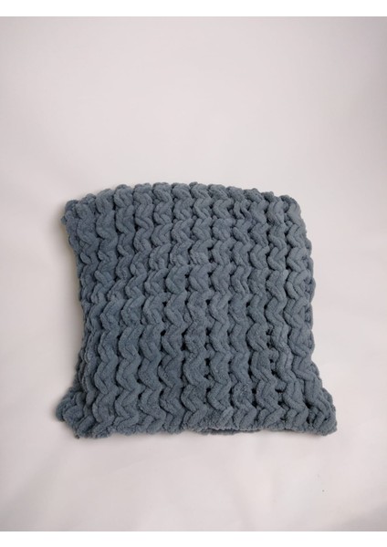 Unisex Gri Puffy El Örgü Yumuşacık Kışlık Sepet Model Çok Amaçlı Bebek Battaniyesi 100 x 100