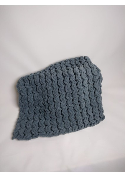 Unisex Gri Puffy El Örgü Yumuşacık Kışlık Sepet Model Çok Amaçlı Bebek Battaniyesi 100 x 100 fiyatları