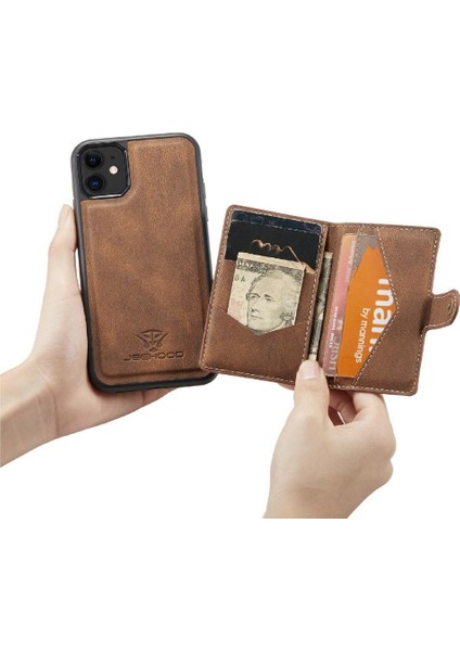 IPhone 11 Için Kılıf Pro Ayrılabilir Manyetik Tasarım Cardholder Magsafe Standı (Yurt Dışından)