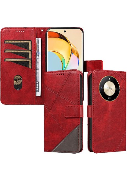 Elmas Dikiş Deri Telefon Koruması ile Onur X50 Için Flip Case (Yurt Dışından)