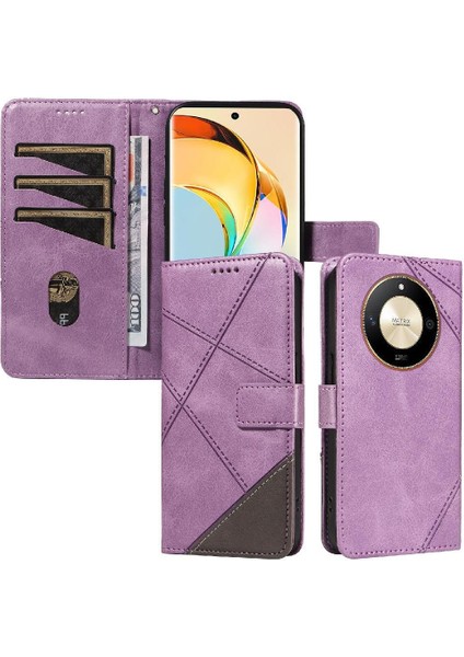 Elmas Dikiş Deri Telefon Koruması ile Onur X50 Için Flip Case (Yurt Dışından)