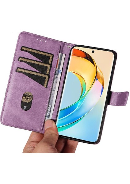 Elmas Dikiş Deri Telefon Koruması ile Onur X50 Için Flip Case (Yurt Dışından)