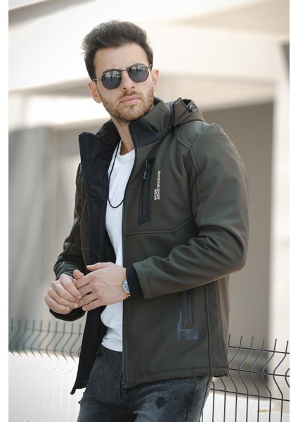 Majuro Outdoor Su Soğuk Rüzgar Geçirmez Içi Kürklü Dolgulu Softshell Erkek Dağcı Kampcı Kayakcı Montu