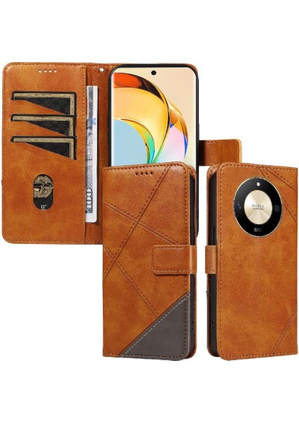 Elmas Dikiş Deri Telefon Koruması ile Onur X50 Için Flip Case (Yurt Dışından)