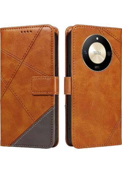 Elmas Dikiş Deri Telefon Koruması ile Onur X50 Için Flip Case (Yurt Dışından)