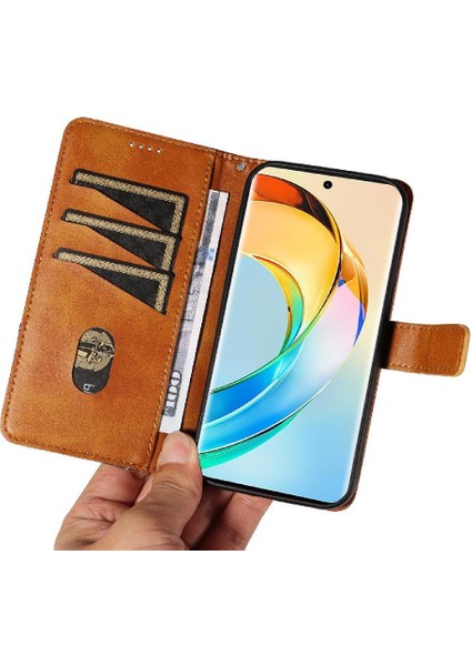 Elmas Dikiş Deri Telefon Koruması ile Onur X50 Için Flip Case (Yurt Dışından)