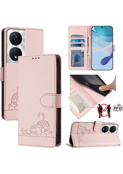 Onur Oynamak Için Kılıf 50 Artı 5g Kedi Rfıd Cüzdan Kapak Çevirin Kart Yuvası Tutucu (Yurt Dışından)
