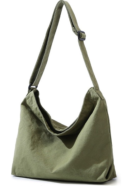 Çapraz Askılı Çanta Taşınabilir Yüksek Kaliteli Kanvas Kumaş Düz Renk Taze Stil, Yeşil (Yurt Dışından)