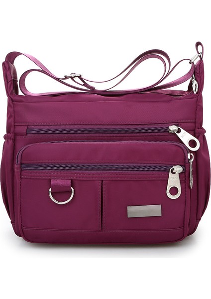 Çapraz Askılı Çanta Taşınabilir Su Geçırmez Oxford Kumaş Malzemesi Basit Stil, Mor (Yurt Dışından)