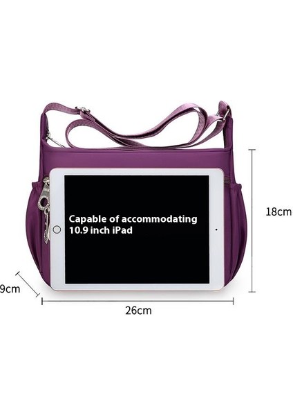 Çapraz Askılı Çanta Taşınabilir Su Geçırmez Oxford Kumaş Malzemesi Basit Stil, Mor (Yurt Dışından) fiyatları