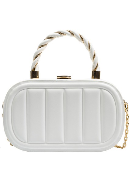 Çapraz Askılı Çanta Taşınabilir Yüksek Kaliteli Malzeme Kutusu Çanta Tarzı, Beyaz (Yurt Dışından)