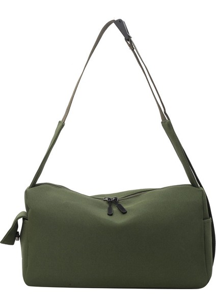 Çapraz Askılı Çanta Taşınabilir Mükemmel Işçıliğe Sahip Yüksek Yoğunluklu Konforlu Kanvas Kumaş, Koyu Yeşil (Yurt Dışından)