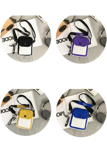 Çapraz Askılı Çanta Taşınabilir Yüksek Kaliteli Kanvas Kumaş Zıt Renkler ve Modaya Uygun Stil, Mor (Yurt Dışından) modelleri