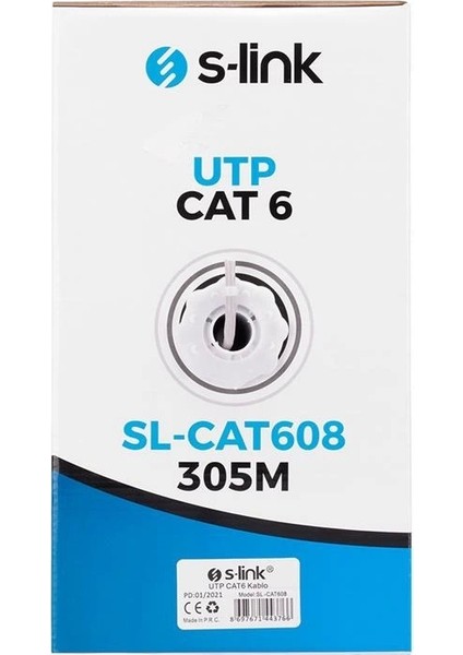 S-Lınk SL-CAT608 305MT 6mm 24AWG Cat6 Kablo Gri