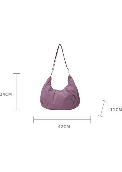 Çapraz Askılı Çanta Taşınabilir Yüksek Kaliteli ve Rahat Naylon Kumaş Sade Stil, Mor (Yurt Dışından) fiyatları