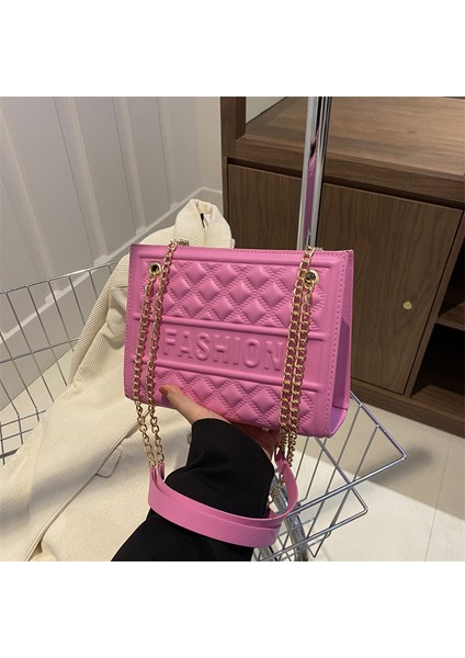 Çapraz Askılı Çanta Taşınabilir Yüksek Kaliteli Pu Kumaş Düz Renkli Kentsel Stil, Pembe (Yurt Dışından)
