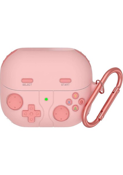Samsung Galaxy Buds 3 Kılıf Cartoon Figürlü Silikon Retro Gameboy Pembe