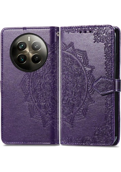 Realme 12 Pro Için Flip Case Artı Basit Iş Deri Kılıf Darbeye (Yurt Dışından)