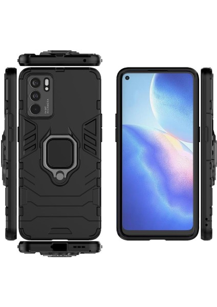 Oppo Reno6 4g Askeri Sınıf Koruma Için Halka Araba Dağı Kickstand Vaka (Yurt Dışından)