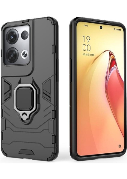 Oppo Reno8 Pro Artı Askeri Sınıf Metal Için Halka Araba Dağı Kickstand Vaka (Yurt Dışından)