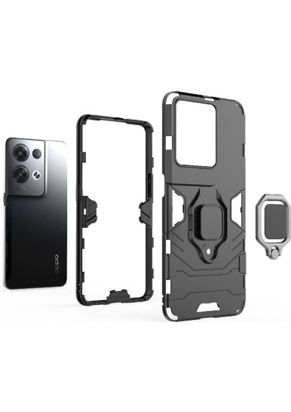 Oppo Reno8 Pro Artı Askeri Sınıf Metal Için Halka Araba Dağı Kickstand Vaka (Yurt Dışından) modelleri