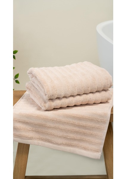 2'li Alegra %100 Doğal Pamuklu El / Yüz Havlu Seti 50X90 cm Bej