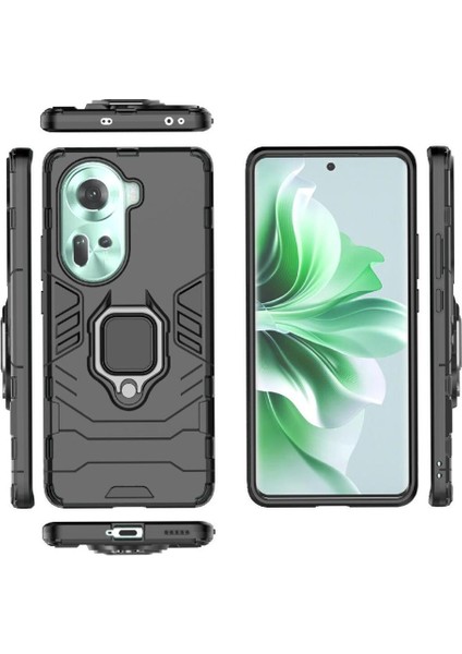 Oppo RENO11 5g Darbeye Dayanıklı Metal Halka Için Halka Araç Montaj Kickstand Durumda (Yurt Dışından)