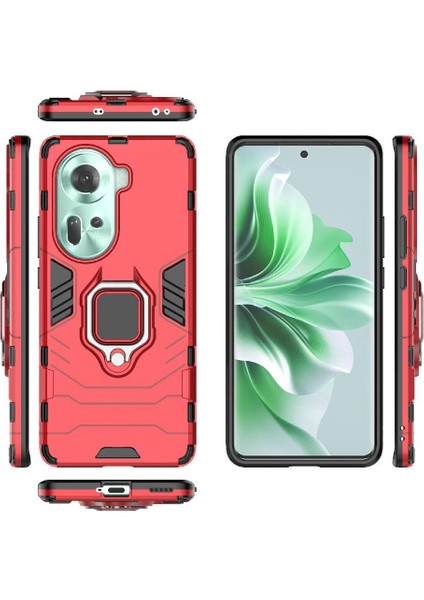 Oppo RENO11 5g Darbeye Dayanıklı Metal Halka Için Halka Araç Montaj Kickstand Durumda (Yurt Dışından)