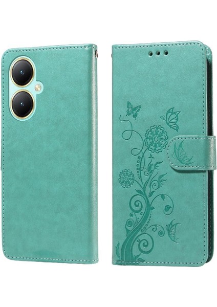 Vıvo Y27 4g Flip Deri Kart Yuvaları Çiçek Için Flip Case (Yurt Dışından)