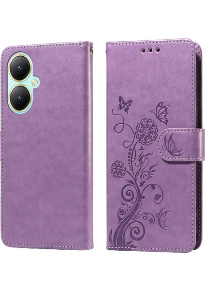 Vıvo Y27 4g Flip Deri Kart Yuvaları Çiçek Için Flip Case (Yurt Dışından)