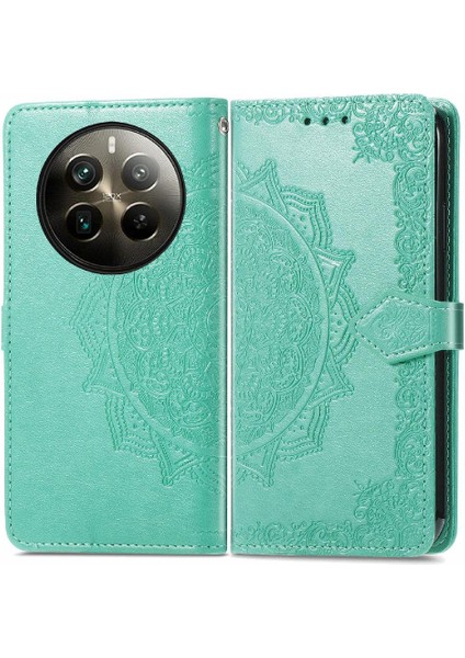 Realme 12 Pro Için Flip Case Artı Basit Iş Deri Kılıf Darbeye (Yurt Dışından)