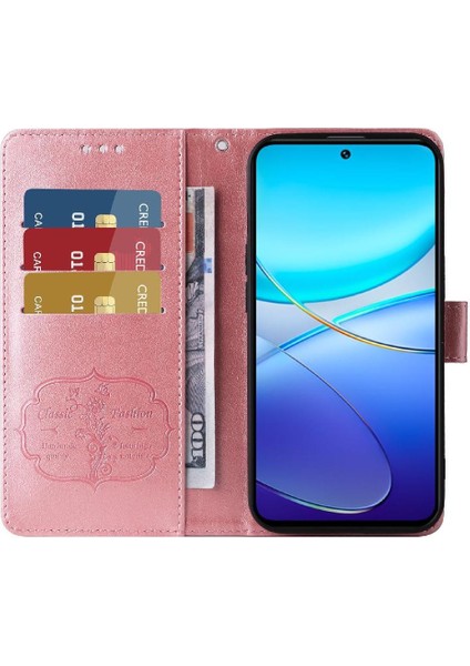 Vıvo Y200E 5g Deri Kart Yuvaları Flip Çiçek Için Flip Case (Yurt Dışından)