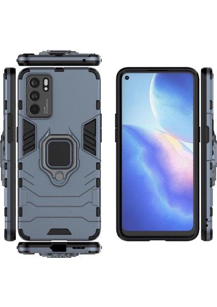 Oppo Reno6 4g Askeri Sınıf Koruma Için Halka Araba Dağı Kickstand Vaka (Yurt Dışından)