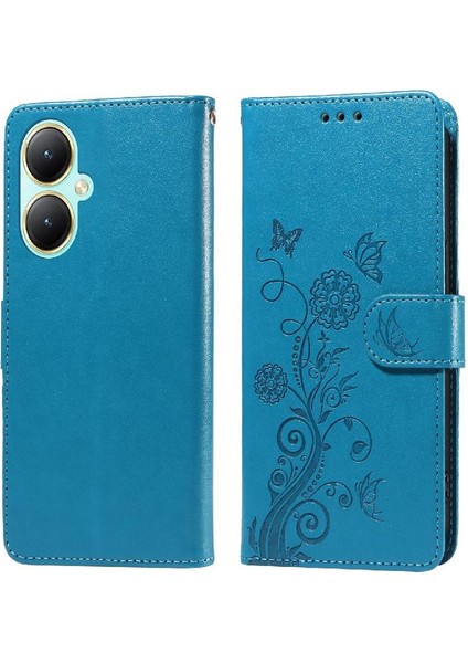 Vıvo Y27 4g Flip Deri Kart Yuvaları Çiçek Için Flip Case (Yurt Dışından)