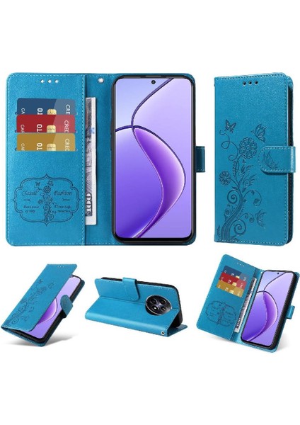 Realme 12 5g Cardyuvaları Deri Çiçek Flip Için Flip Case (Yurt Dışından)